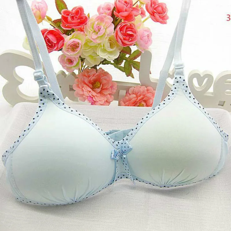 

Quality Cotton Teenage Girl Underwear Bow Puberty Students Bra No Steel Bras for Kids Training Bra 32/70 AA,34/75 AA,36/80 AA
