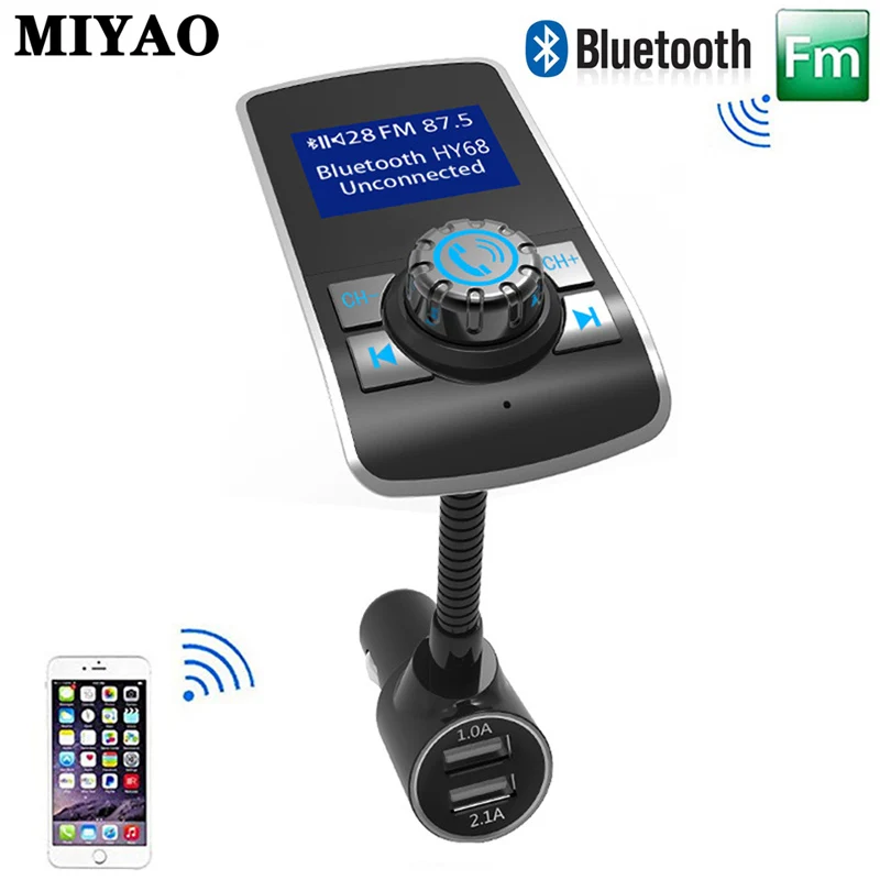

Bluetooth FM Transmitter Car MP3 Audio Player Wireless Handsfree Car Kit Support USB U Disk TF Play with Dual USB Car Charger