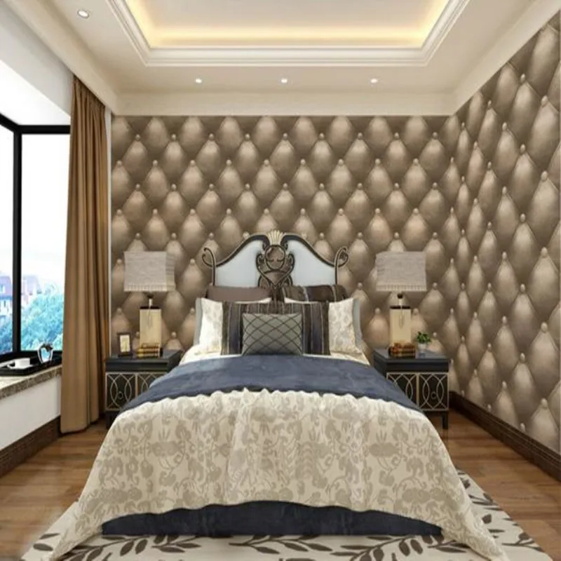 Wallpapers Youman European 3D Stereoscopic Wallpaper Roll Modern Luxury Soft Pack Faux Leather Textured For Bedroom Living Room