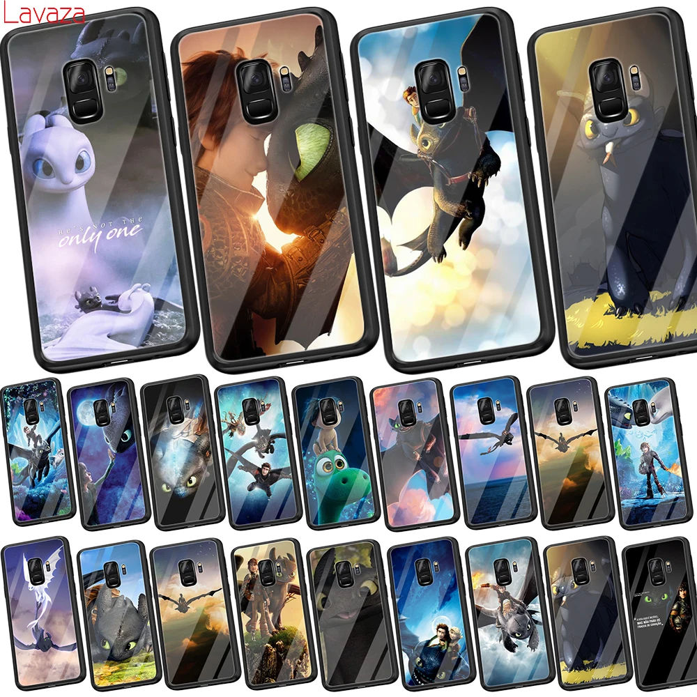 

Lavaza toothless How To Train Your Dragon Tempered Glass Soft Case for Samsung Galaxy S8 S9 S10 Plus Note 8 9 A30 A50 A70 Cover