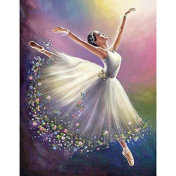 

Full Drill Round Diamond Embroidery 5D DIY Diamond Painting Colorful Dancer Dress Girl Pattern Cross Stitch Wall Stickers
