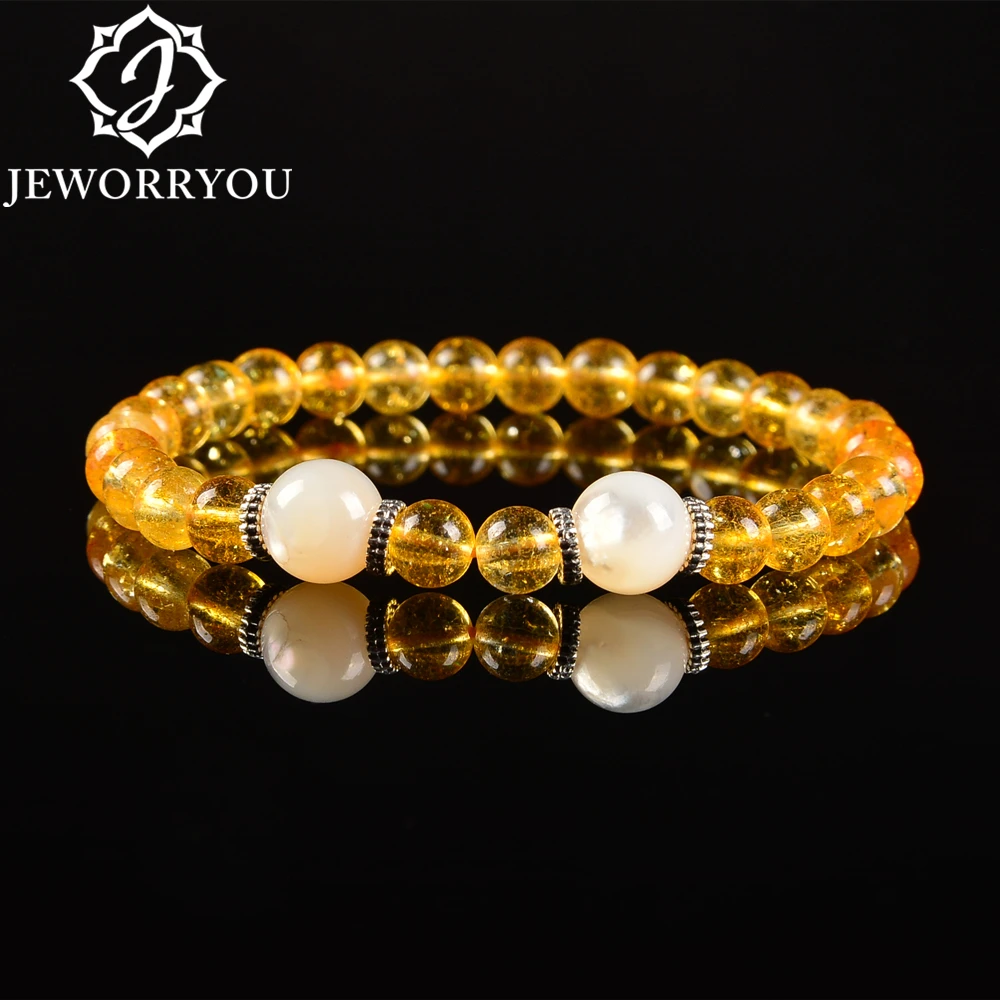 

2019 Pearl Bracelet Femme Citrine Beads Natural Stone Bracelet Charm Women Crystal Bracelet Bangles