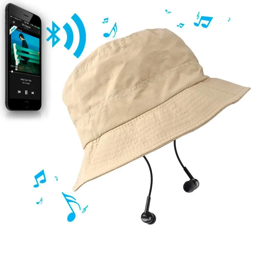 Bluetooth Summer Beach Cap Foldable Built in Stereo Speakers Hands free