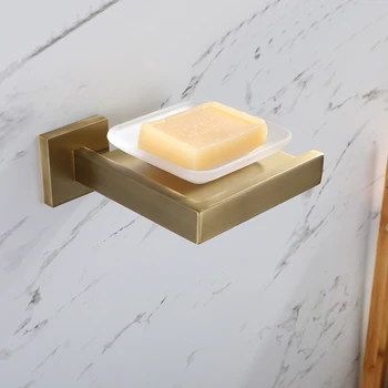 

Brushed Gold Gilded 304 Stainless Steel Brushed Wall-mounted Soap Dish Soap Box Bathroom Products Soap Holder Soap Dish Ceramic