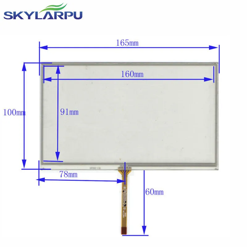

skylarpu New 7 inch 4 wire Resistive Touch Screen Panel 165mm*100mm touch screen digitizer 165*100mm panel free shipping