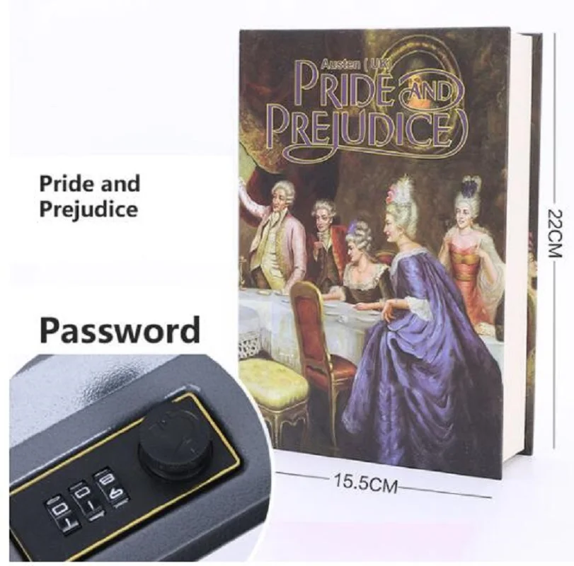 Security Simulation Dictionary Book Case Home Cash Money Jewelry Locker Secret Safe Storage Box With Key Lock Small Medium Size