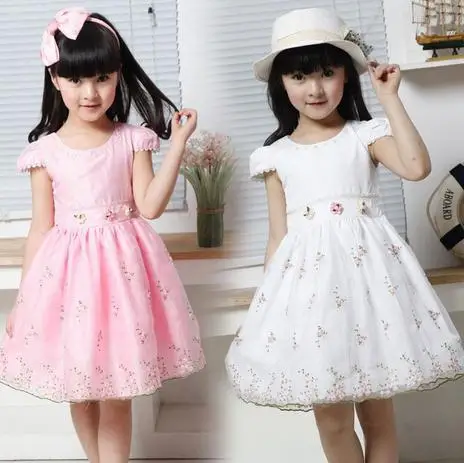 New Princess Children dress girls lady dress lovely floral veil ...