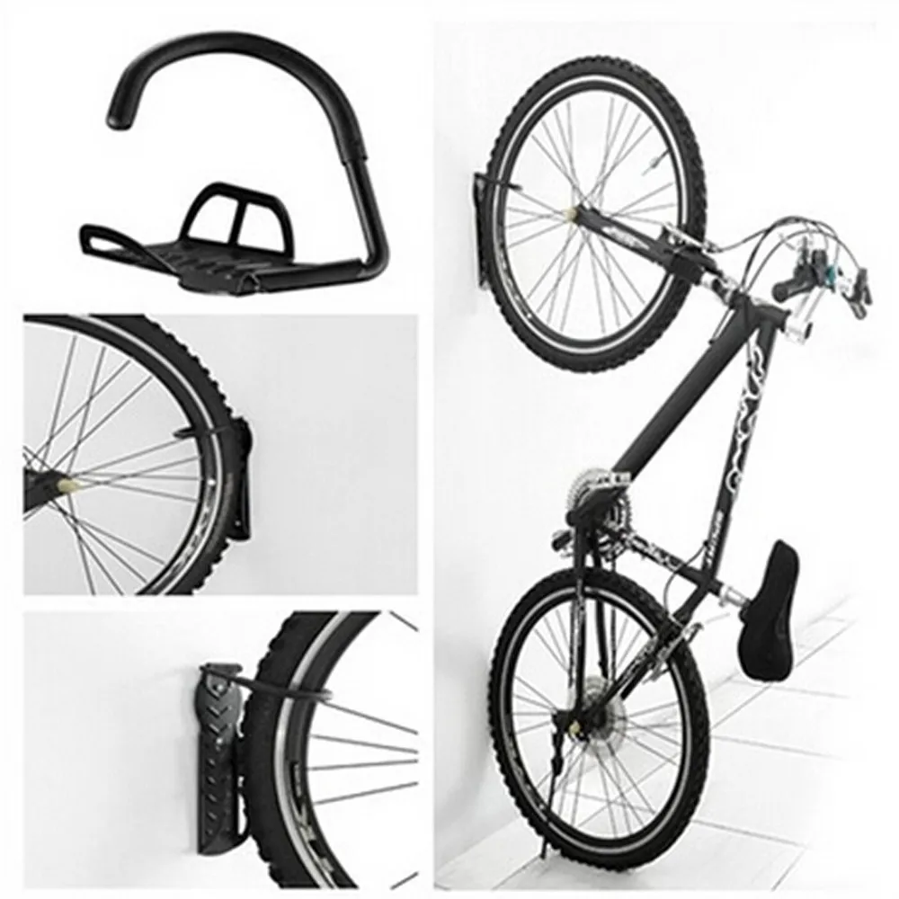 

Bicycle Wall Hanger strong solid steel Rubber coated vertically hanging 30kg save space road mountain bike practical Bike tool