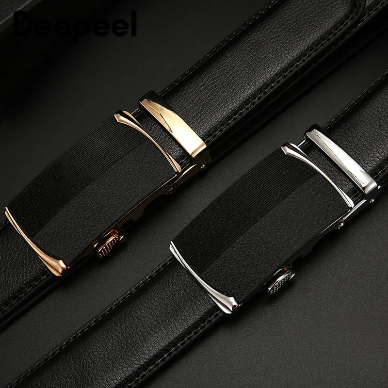 Deepeel 1pc 110/115/120/125cm Men's Gold Silver Automatic Buckle Belt DIY Wild Business Casual Leather Craft YB005 | Аксессуары для