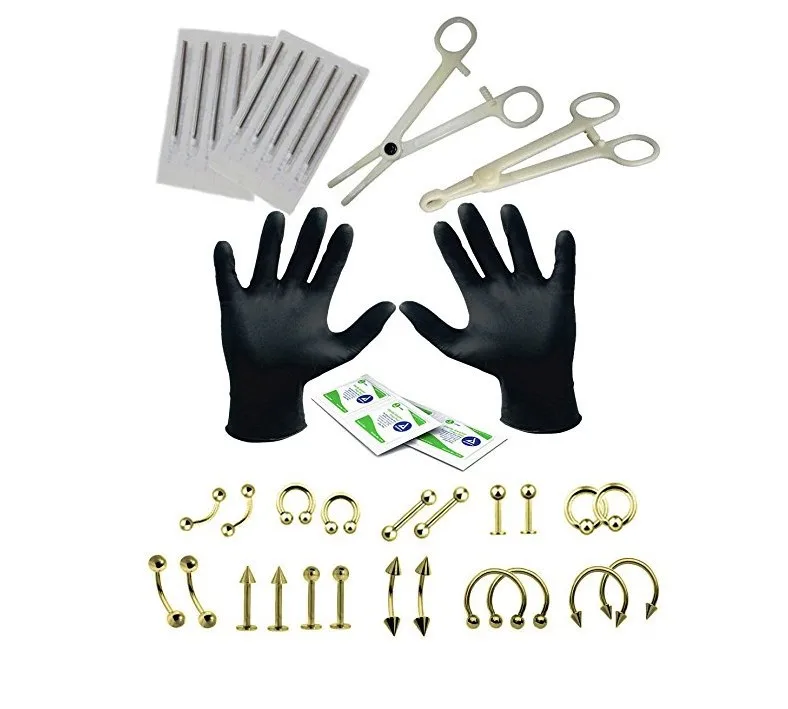 1Set Body Piercing Tools 6 Style Professional Piercing Tool Kit Sterile