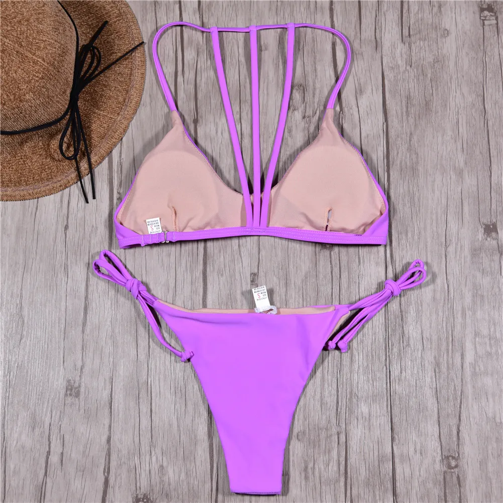Billig Marke Bademode Frauen Badeanzug Sexy Push Up Micro Bikinis Set Schwimmen Badeanzug Bademode Sommer Brazilian Bikini 2019