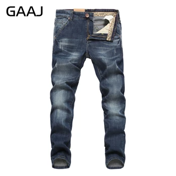 

Men Jeans Business Casual Thin Summer Straight Slim Fit Blue Jeans Stretch Denim Pants Trousers Classic Cowboys Young Man #7LFC6