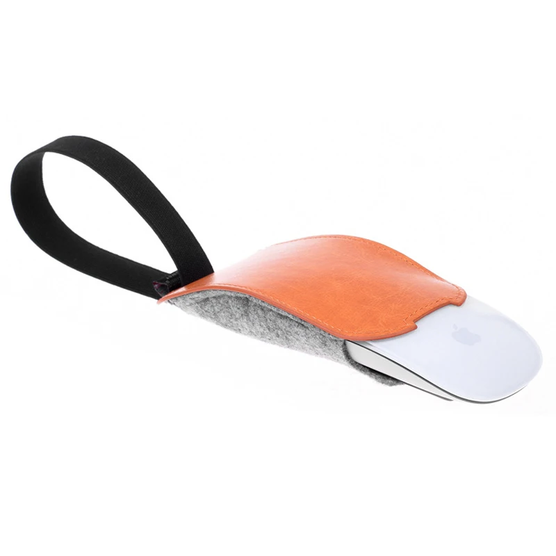 Оранжевый чехол для мыши из искусственной кожи, чехол для мыши, сумка для хранения для Apple Magic mouse 2 LA003