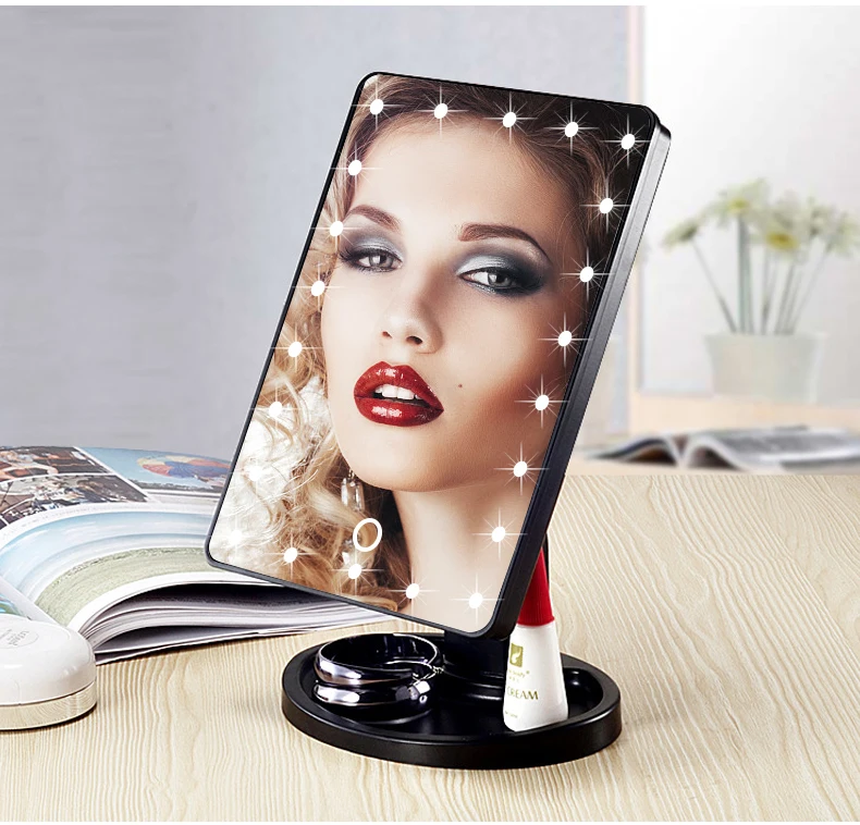Светодиодный зеркальный зеркало для макияжа с лампой, лампа с регулируемой яркостью, группа ламп, туалетный столик, лампа, батарея/usb-кабель, питание от DIY 10X Лупа