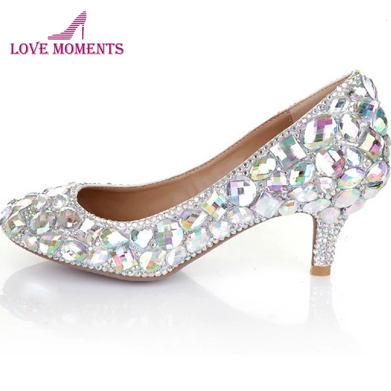 Туфли лодочки женские с кристаллами на среднем каблуке 2 дюйма|dress shoes fashion|dress