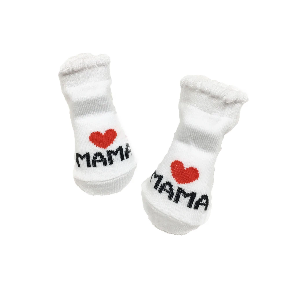 Новинка 2018 популярные милые мягкие теплые хлопковые носки с надписью Love Mama/Papa для