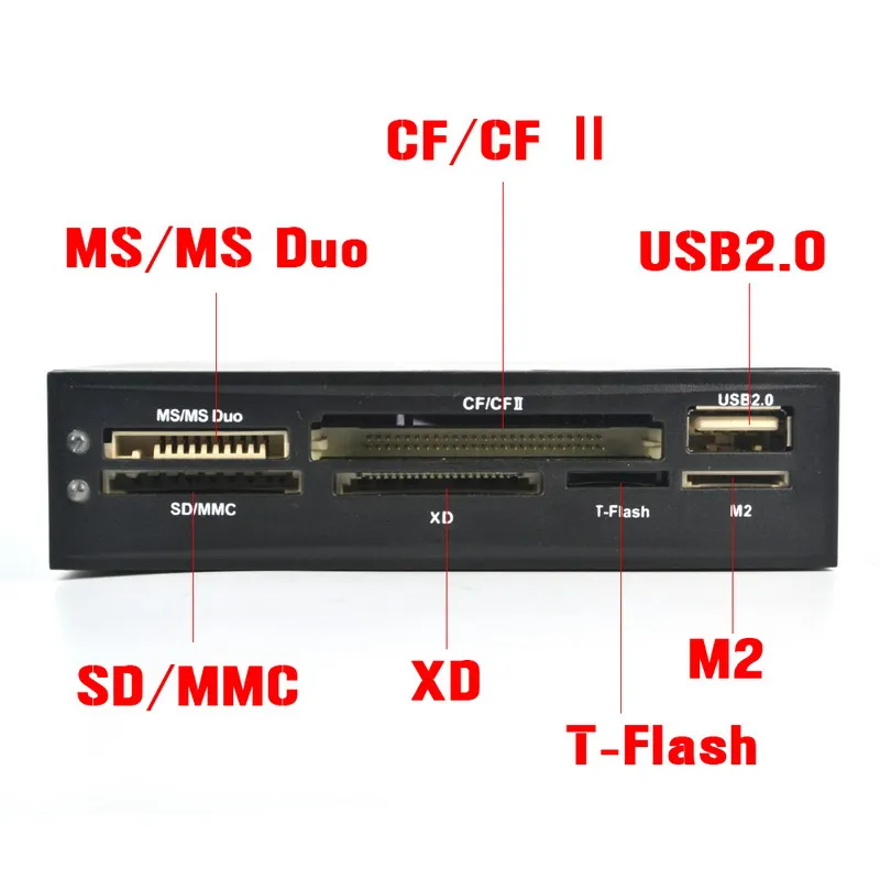 Kebidu портативный все в 1 внутренний кард-ридер USB 2,0 3," Floopy Bay Передняя панель кард-ридер USB флэш-карта памяти ридер