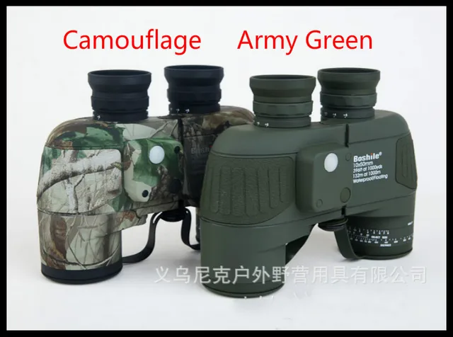Cheap 10x50 Waterproof Floating Compass Ranging HD High Powered Telescope Binoculars Telescopio Jumelles Binocolo  Camouflage Bak4