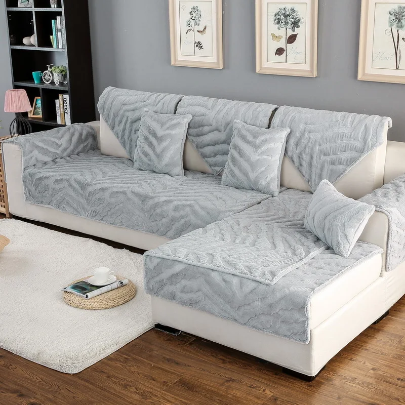 Buy 1 Piece Striped Plush Sofa Cover European Style