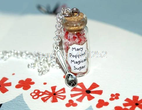 Collar de botella de de azúcar, piezas, MARY POPPINS, Charm inspirado|mary poppins|glass bottle necklacebottle necklace AliExpress