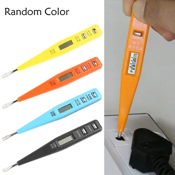 

1PCS Electric indicator AC DC 12-220V Power Outlet Voltage Detector Sensor Tester Pen LCD Display Voltage Test Pen Random color
