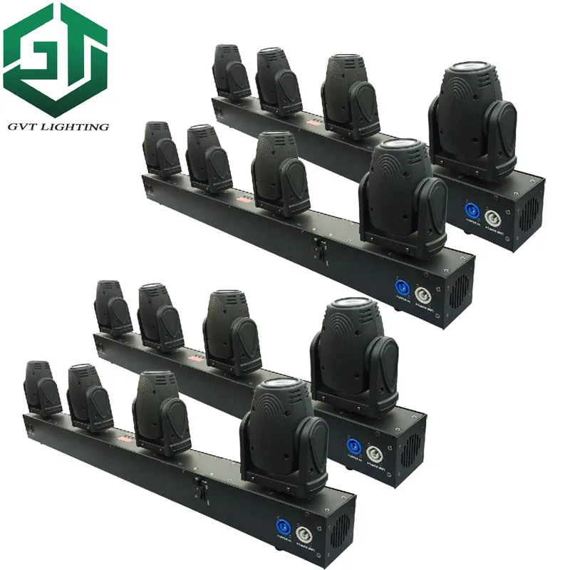 

4pcs/lot 4 Heads 80W Led Mini Beam Moving Head Light Professional Stage DJ Lighting DMX Controller Disco Projector Lasers