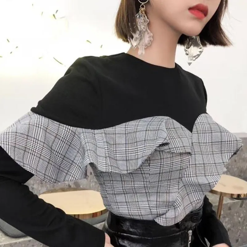 TWOTWINSTYLE поддельные женские футболки из двух частей с длинными рукавами в стиле