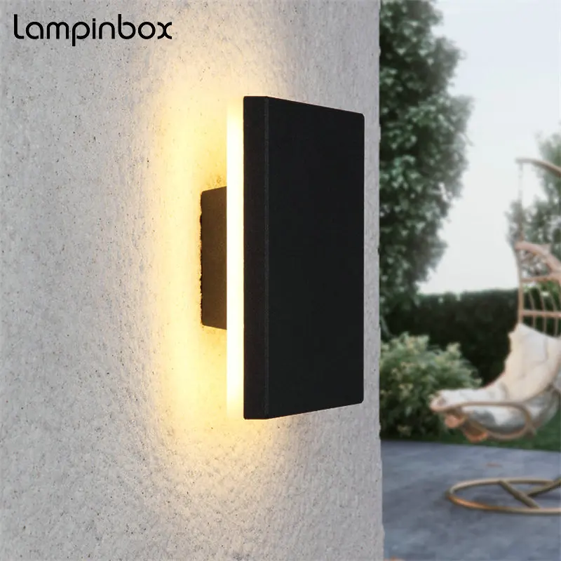 

12w LED Wall Lights Outdoor Aluminum Waterproof Wall Lamp Indoor Wall Decorate Lighting Garden Porch Light Fixture Gray LP32