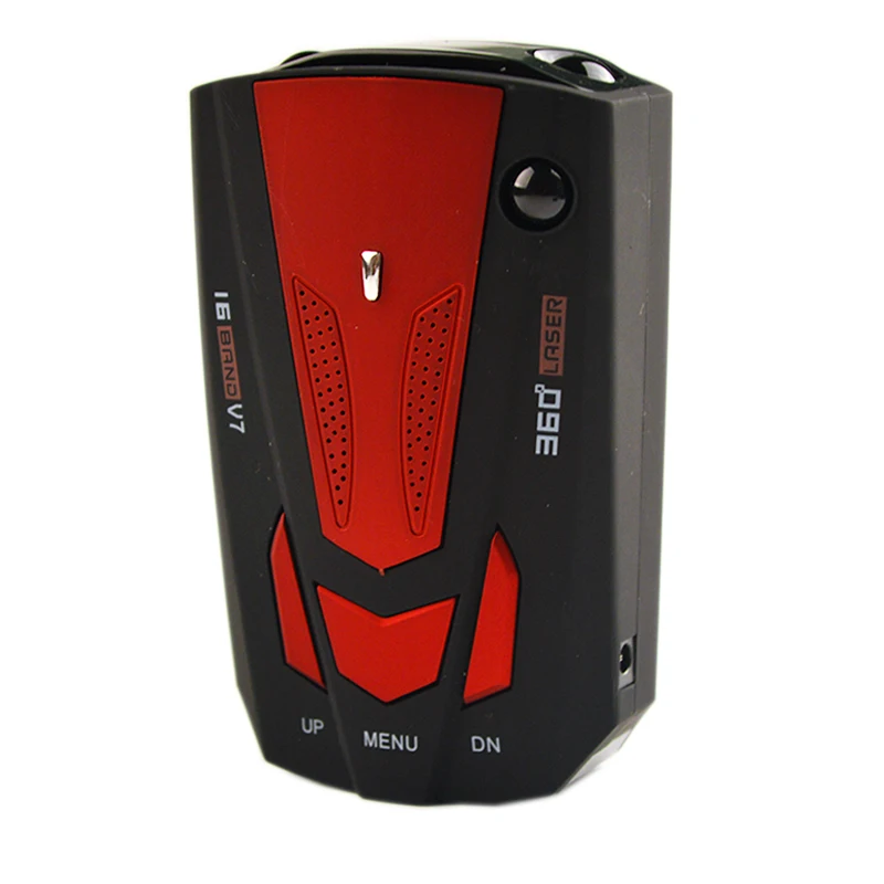 

JuneHome Car Radar Detector English Russian Auto 360 Degree Vehicle V7 Speed Voice Alert Alarm Warning 16 Band LED Display
