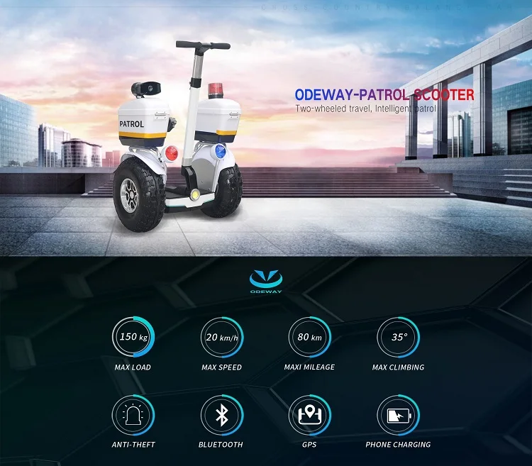 EUR No Cstom Duty Patrol 19 Inch Tire Two Wheel Electric Chariot Covered balance Electric Scooter 60v 2400W Escooter