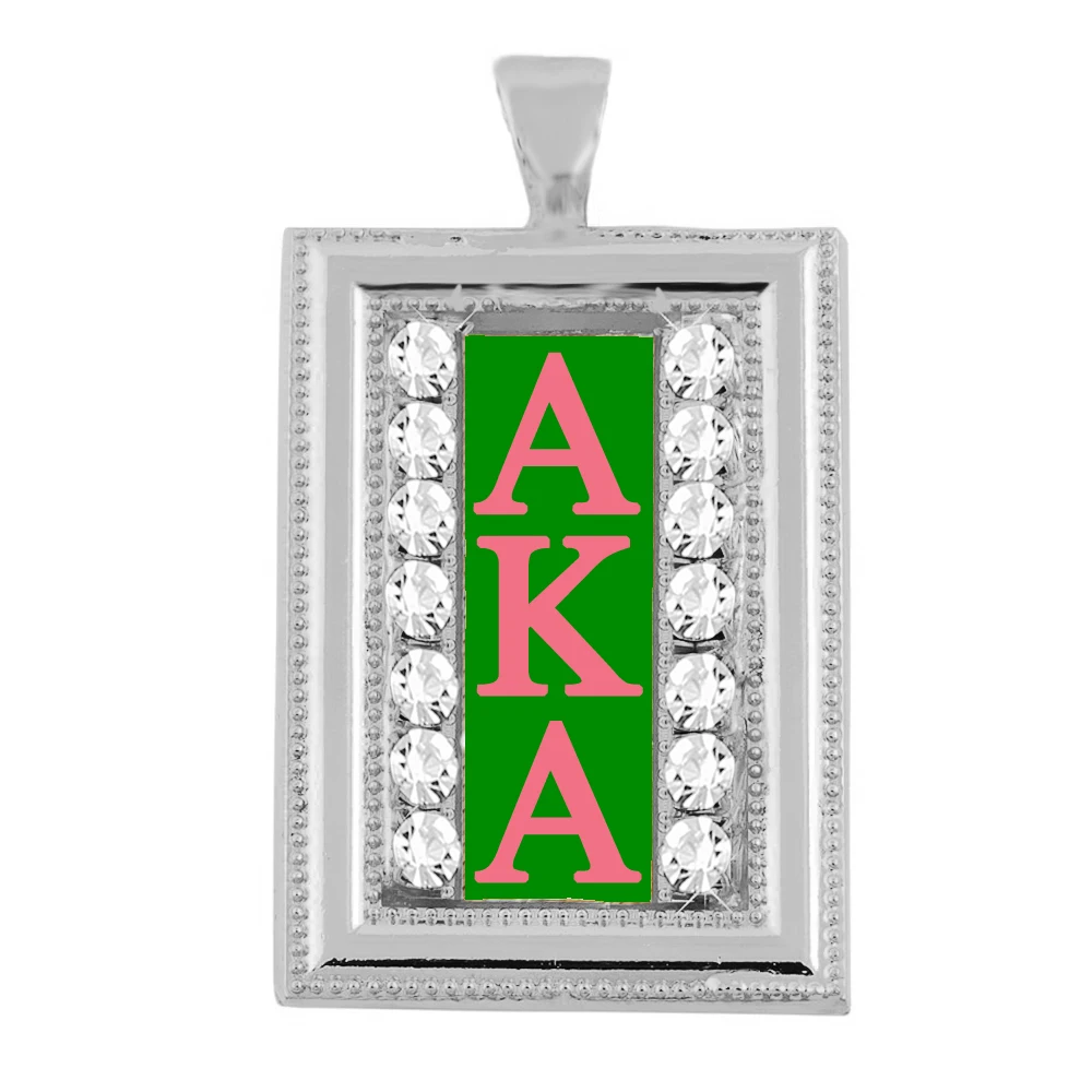 

New fashion transparent enamel AKA letter label square metal pendant FIT Greek society sorority jewelry bracelet necklace DIY