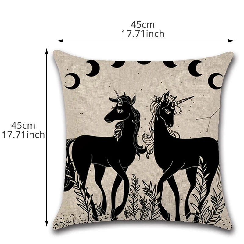 الكرتون يونيكورن غطاء الوسادة ل مربع مكتب سيارة أريكة رمي وسادة غطاء نوم لينة الزخرفية المخدة المنزل الديكور