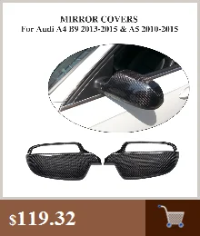Реальные углеродного волокна передняя фара веки накладка «брови» для Audi A4 B9 Non-Sline 2013- Отделка багажника Стикеры 2 шт./компл