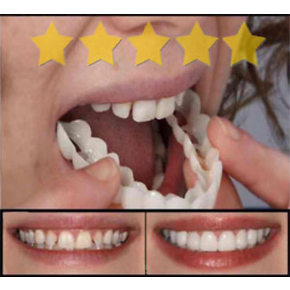 

1 Piece Comfort Fit Flex Teeth Fits Most False Teeth Upper Tooth Cover veneers smile Whitening