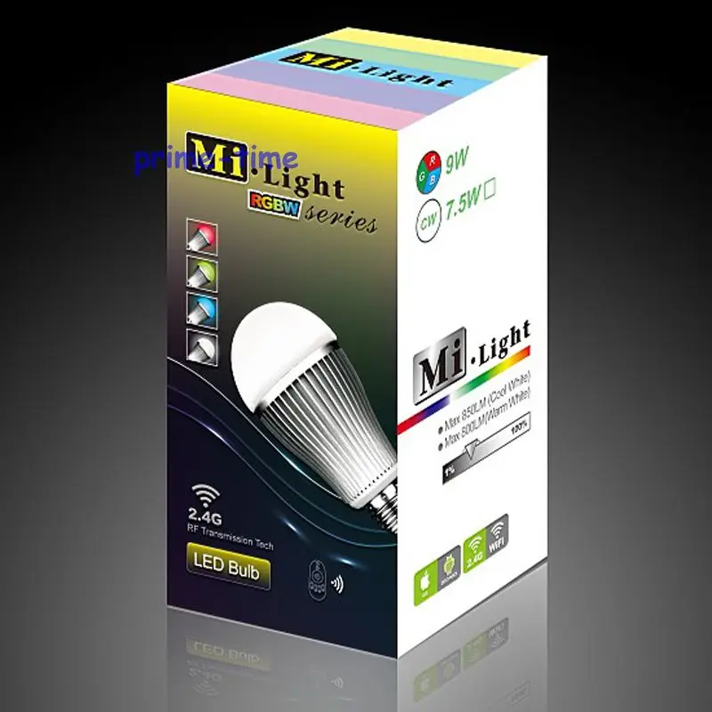 

Mi.light 2.4G E27 9W RGBWW RGB+Warm White LED Bulb Light Lamp FUT016 WiFi Controller iOS Android APP AC86-265V