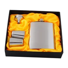 

Custom Engraved Stainless Steel 7oz Hip Flask Set with Funnel Drinking Cups