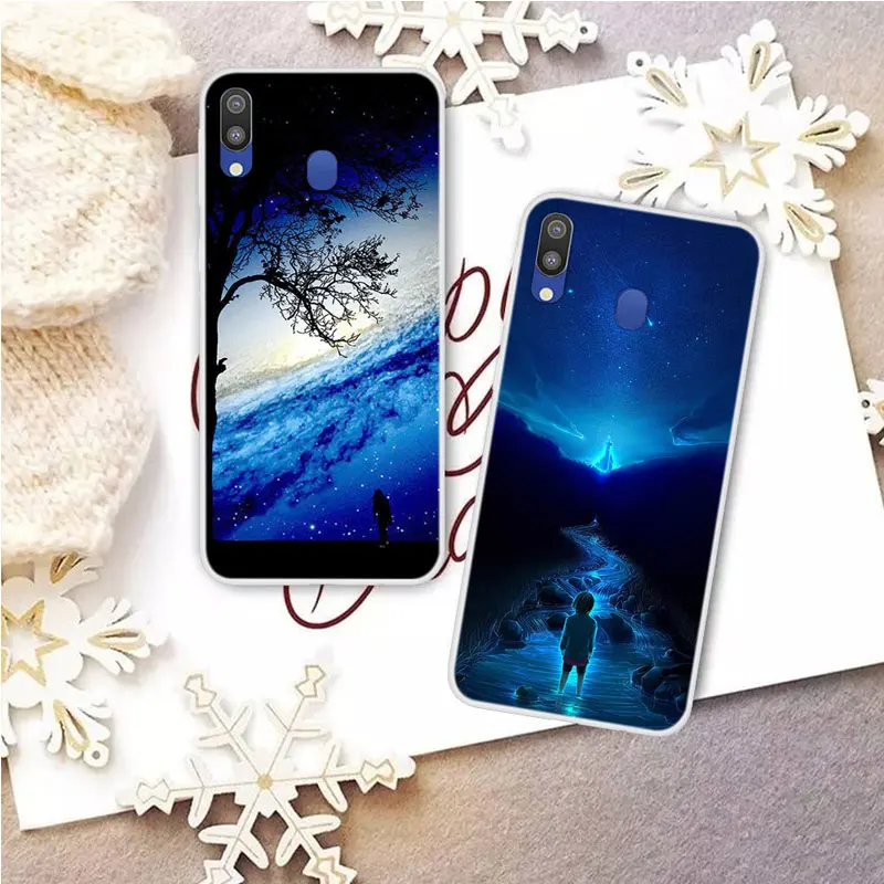 

Silicone Case For Samsung M20 Case 6.3" Soft TPU Space Phone Case on For Samsung Galaxy M20 M 20 M205F Back Cover Bumper Coque