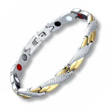 VOQ Змеиный узор здоровья магнитный браслет для женщин мужчин ювелирные изделия позолота нержавеющая сталь с германий ручной цепи