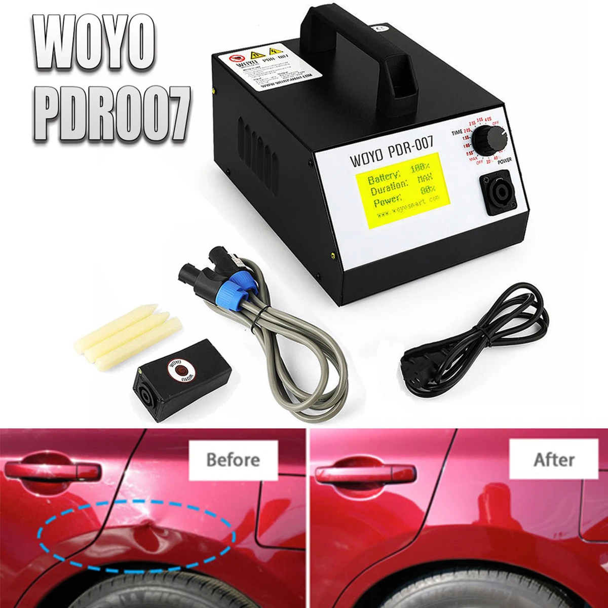 

PDR007 Induction Heater for Car Removing Dents Sheet Metal Repair Tools Dent and Ding Removal Kit 100-120V/220-240V