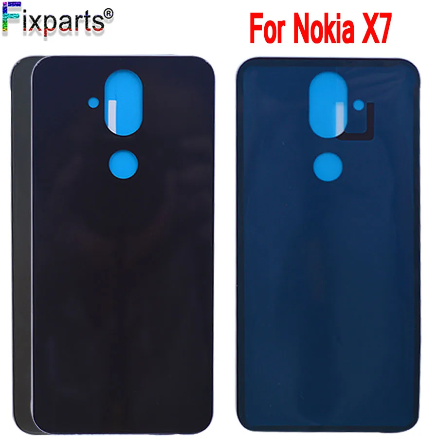 Original New For Nokia X7 Back Cover Battery Cover Metal Rear Housing Door Case For Nokia 8.1 X7 Battery cover back Case (2)