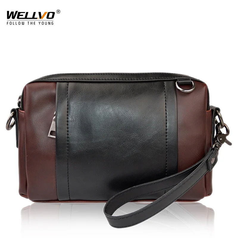 

Men Leather Patchwork handbag Waterproof Messenger Bags Bag for Male Crossbody Casual Bag Briefcase for short trip XA166WC