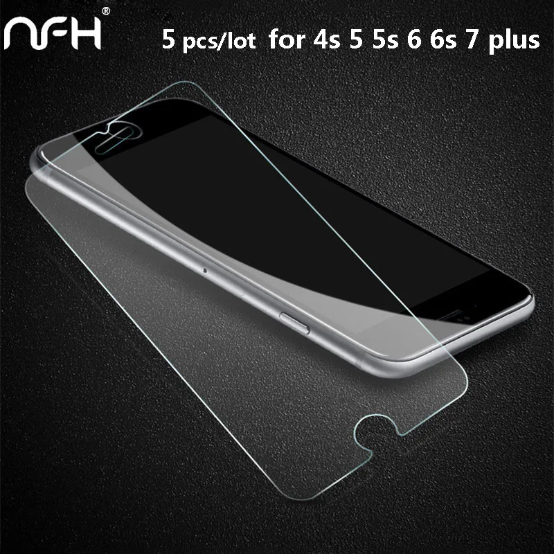5pcs/lot Tempered Glass ON For iPhone5 5S SE 2.5D Arc Edge Screen Protection Film iphone 4 4s 5 5SE 6 6s 7 plus +clean tools | Мобильные
