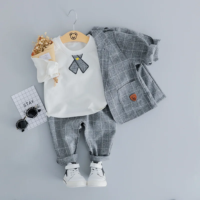 Рубашка+ пальто+ штаны, одежда для мальчиков из 3 предметов, комплекты детской одежды, костюмы для детей, комплект одежды, спортивные костюмы для малышей 1-3 лет