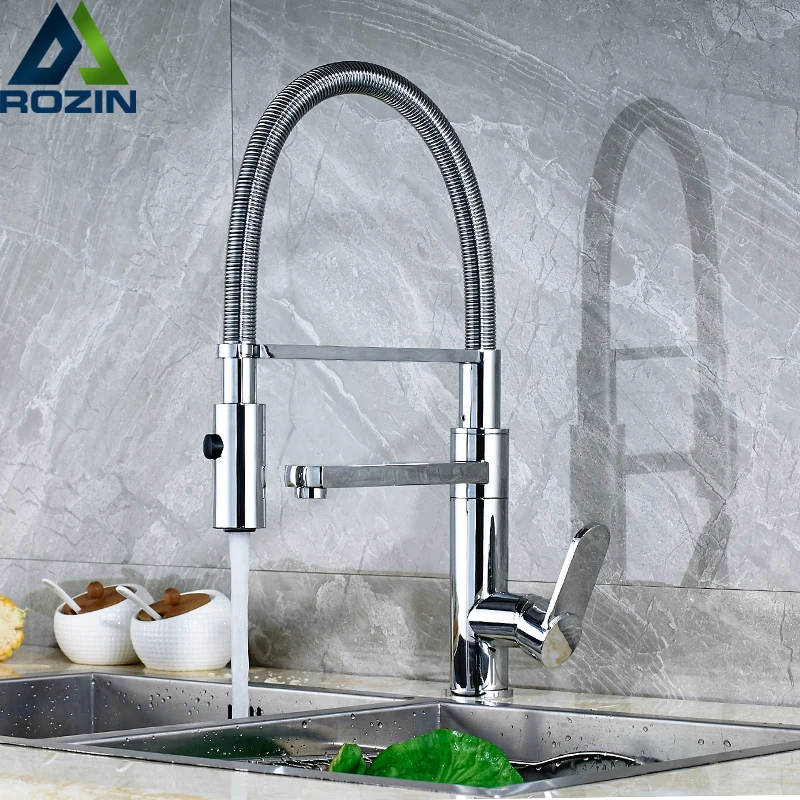 

Luxury Two Swivel Spout Single Handle One Hole Kitchen Water Taps with Hot and Cold Water Kitchen Mixer Faucet