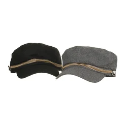 Autumn Winter Women's Hat Octagonal Hat Metal Strips Fashion Solid Colour Newsboys Hat For Girl Women Casual Hats Caps Autumn Winter Women's Hat Octagonal Hat Metal Strips Fashion Solid Colour Newsboys Hat For Girl Women Casual Hats Caps