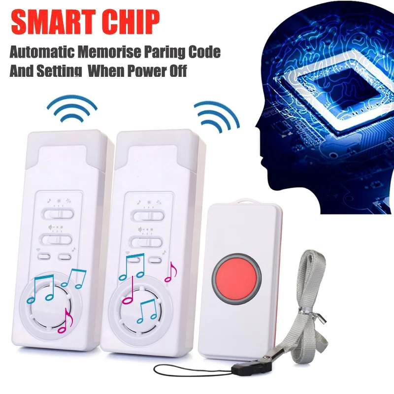 

Home Safety Patient Alert Alarm System Wireless Alarm Emergency Call Button for Elderly Kids LCC77