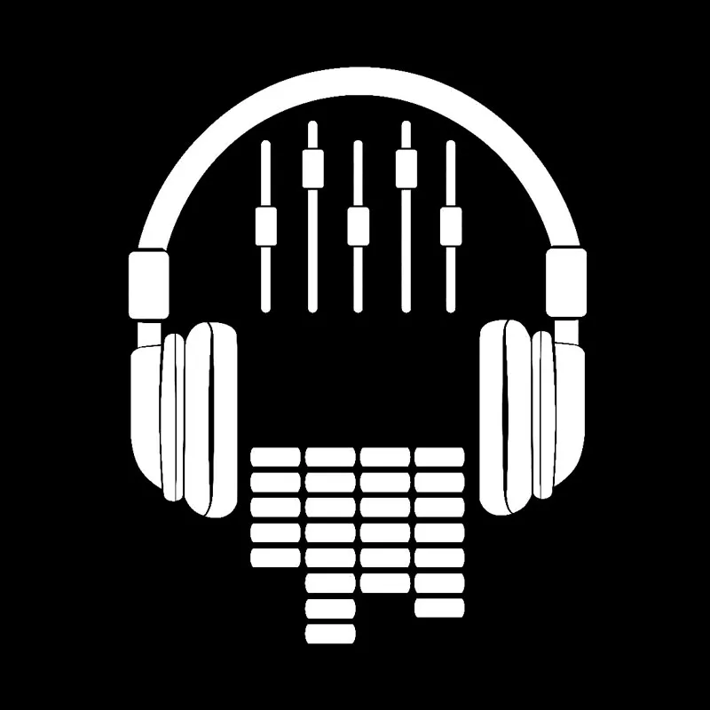 YJZT 11 4 см * 14 3 Φ Music Dj Rock виниловая черная/серебряная наклейка на