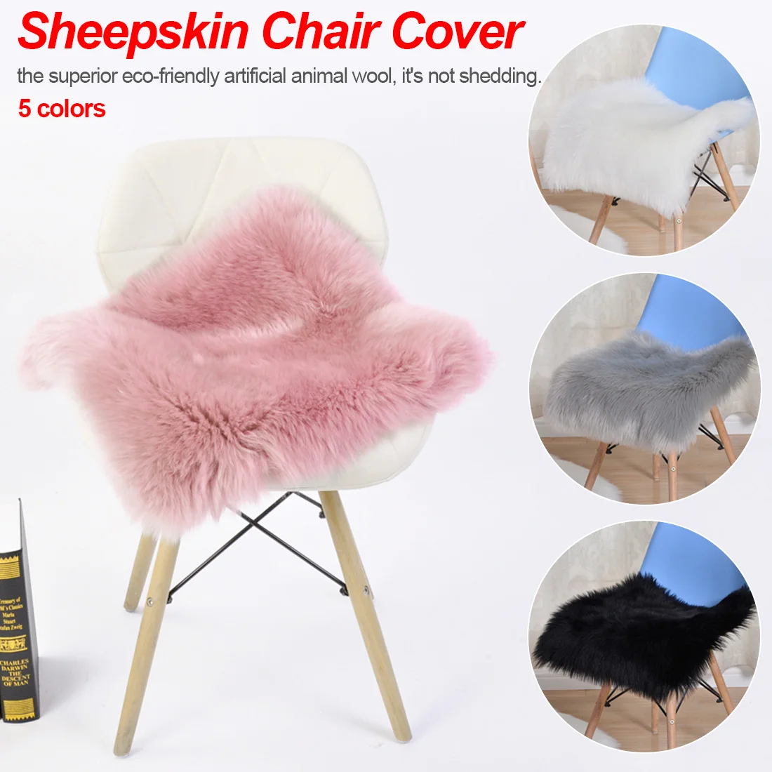 

5 Color Super Soft Faux Sheepskin Washable Carpet Warm Hairy Seat Pad Fluffy Rugs Faux Fur Mats For Floor Chairs Sofas Cushions