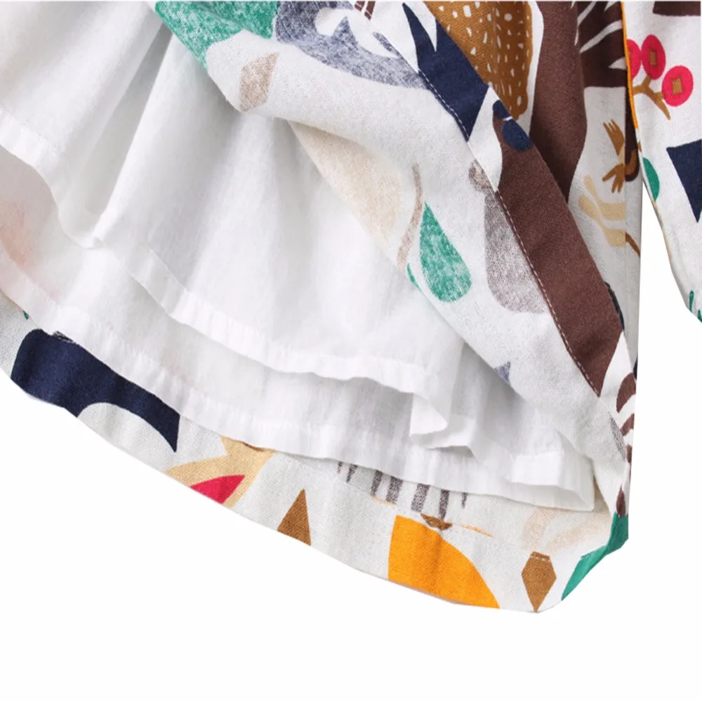 Vestidos/осенняя одежда для девочек Детские платья с длинными рукавами и рисунком