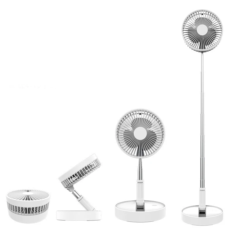 

New folding telescopic mini fan USB rechargeable student portable small electric dormitory bed office desktop large wind battery